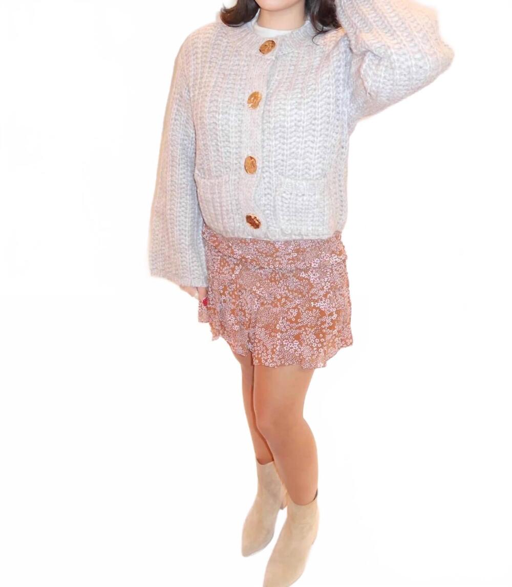 NEW MABLE reese chunky knit cardigan in taupe